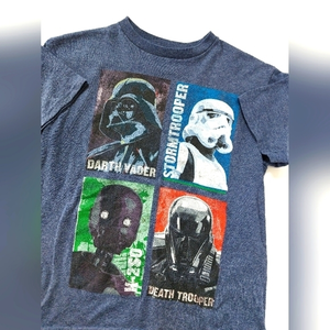 Star Wars Blue‎ Heather Tshirt Youth Small Darth Vader Stormtrooper Dark Side